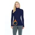 thumbnail image 1 of M&M SCRUBS Women's Long Sleeve Turtle-Neck T-Shirt Under Scrub (True Navy Blue, Medium), 1 of 5