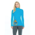 thumbnail image 1 of M&M SCRUBS Women's Long Sleeve Turtle-Neck T-Shirt Under Scrub (Water Blue, XX-Large), 1 of 1