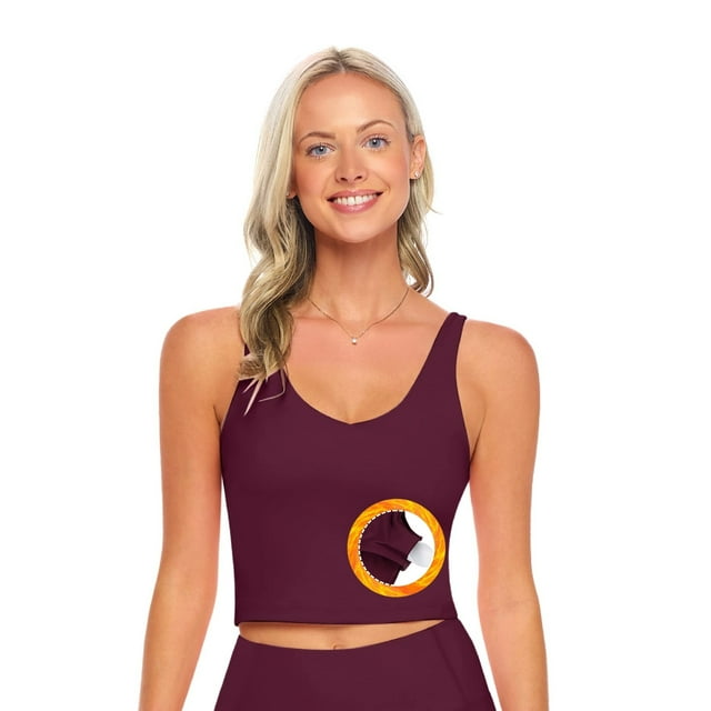 M&M SCRUBS Women’s Longline Wirefree Padded Medium Support Sports Bra