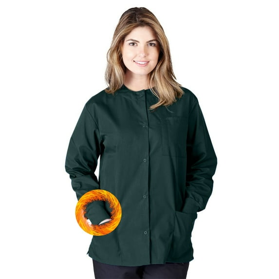M&M SCRUBS Women's Scrub Jacket Warm Up Lightweight Medical Scrub Jacket - Pack of 12 Set (Hunter Green, Small)