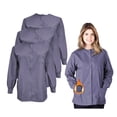 thumbnail image 1 of M&M SCRUBS Women's Scrub Jacket Warm Up Lightweight Medical Scrub Jacket - Pack of 3 Set (Charcoal, X-Small), 1 of 6