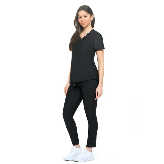 M&M SCRUBS Women's Scrub Set Ultra Stretch Form Fitting Scrubs for Women Set (Black, X-Small)