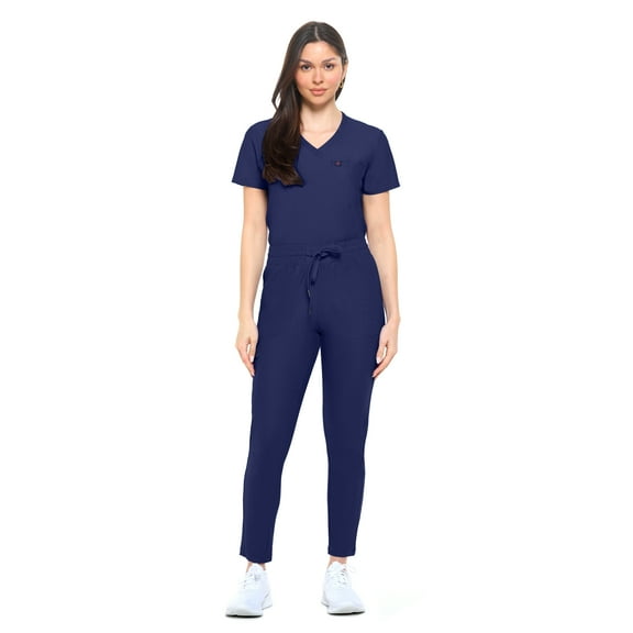 M&M SCRUBS Women's Scrub Set Ultra Stretch Form Fitting Scrubs for Women Set (True Navy Blue, X-Small)