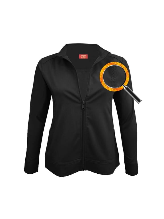 Ultra Soft Zip-Front Warm-Up Scrub Jacket BLK M ( Women's)