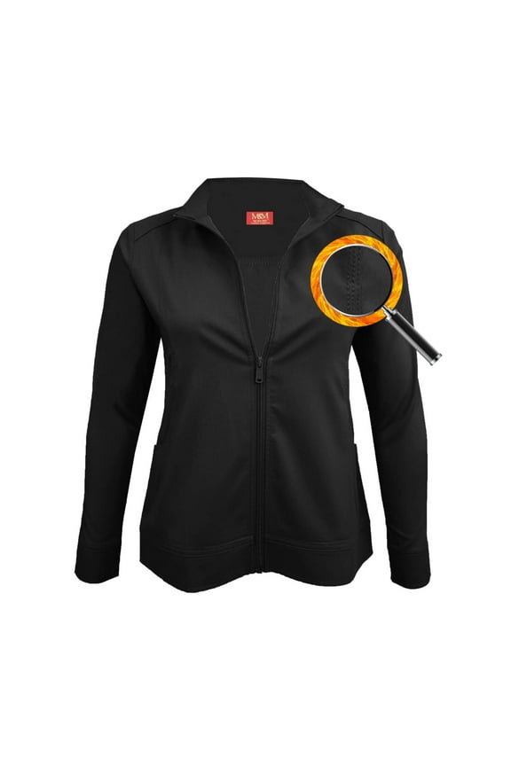 Ultra Soft Zip-Front Warm-Up Scrub Jacket BLK M ( Women's)