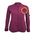thumbnail image 1 of M&M SCRUBS Women's Ultra Soft Front Zip Warm-Up Scrub Jacket 5200 (Burgundy, Medium), 1 of 6