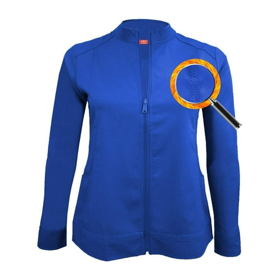 M&M SCRUBS Women's Ultra Soft Front Zip Warm-Up Scrub Jacket 5200 (True Navy Blue, 2X-Large)