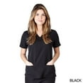 thumbnail image 1 of M&M SCRUBS Women's Ultra Soft Stretch Drop-Neck 2 Pocket Scrub Top 8117 (Black, XXX-Large), 1 of 3