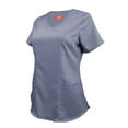 thumbnail image 1 of M&M SCRUBS Women's Ultra Soft Stretch Mock Wrap Scrub Top 8201 (Charcoal, Medium), 1 of 7