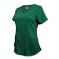 thumbnail image 1 of M&M SCRUBS Women's Ultra Soft Stretch Mock Wrap Scrub Top 8201 (Hunter Green, XXX-Large), 1 of 7
