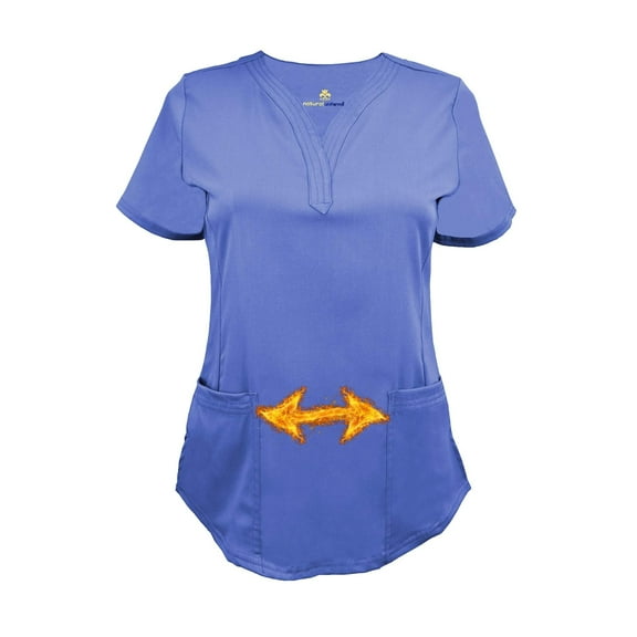 M&M SCRUBS Women's Ultra Soft Stretch Mock Wrap Scrub Top and Pants 82019200 (Ceil Blue, X-Small)