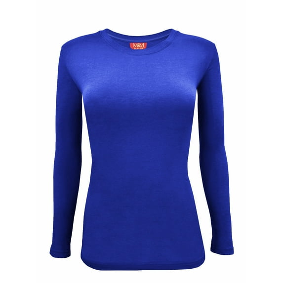 M&M SCRUBS Women's Under Scrub Tee Crew Neck Long Sleeve T-Shirt