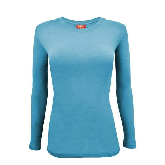 M&M SCRUBS Women's Under Scrub Tee Crew Neck Long Sleeve T-Shirt