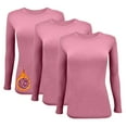 thumbnail image 1 of M&M SCRUBS Women's Underscrub Tee Crew Neck Long Sleeve T-Shirt- 3 Pack (Rose, X-Large), 1 of 6