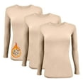 thumbnail image 1 of M&M SCRUBS Women's Underscrub Tee Crew Neck Long Sleeve T-Shirt- 3 Pack (Sun Kiss, Large), 1 of 6