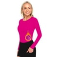 thumbnail image 1 of M&M SCRUBS Women's Underscrub Tee Crew Neck Long Sleeve T-Shirt (Neon Pink, 4X-Large), 1 of 5