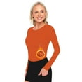 thumbnail image 1 of M&M SCRUBS Women's Underscrub Tee Crew Neck Long Sleeve T-Shirt (Orange, 5X-Large), 1 of 5