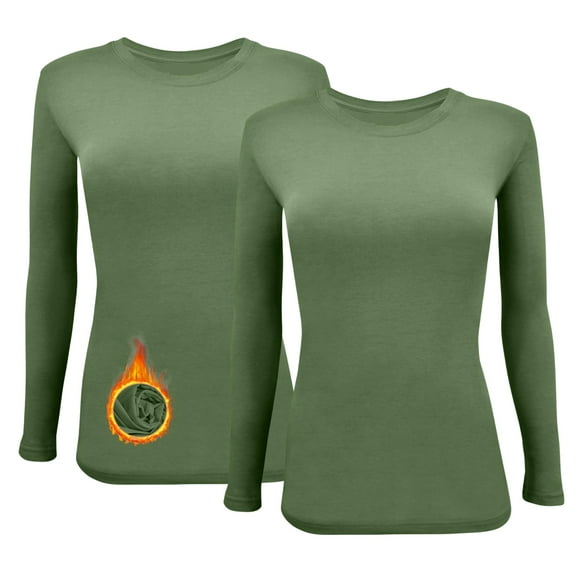 M&M SCRUBS Women's Underscrub Tee Crew Neck Long Sleeve T-Shirt Pack of 2 (Dill Green, X-Large)