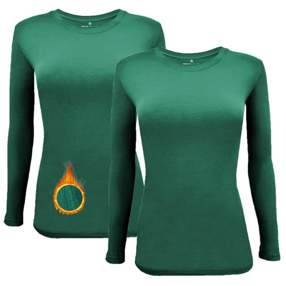 M&M SCRUBS Women's Underscrub Tee Crew Neck Long Sleeve T-Shirt Pack of 2