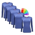thumbnail image 1 of M&M SCRUBS Women's Underscrub Tee Crew Neck Long Sleeve T-Shirt Pack of 5, 1 of 7