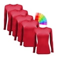 thumbnail image 1 of M&M SCRUBS Women's Underscrub Tee Crew Neck Long Sleeve T-Shirt Pack of 5, 1 of 7