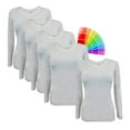 thumbnail image 1 of M&M SCRUBS Women's Underscrub Tee Crew Neck Long Sleeve T-Shirt Pack of 5, 1 of 7
