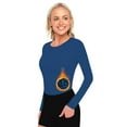 thumbnail image 1 of M&M SCRUBS Women's Underscrub Tee Crew Neck Long Sleeve T-Shirt (True Navy Blue, 2X-Large), 1 of 7