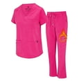 thumbnail image 1 of M&M SCRUBS Womens Cargo Scrub Set 11 Pocket Cool Stretch Medical Scrub Top and Pants (Hot Pink, Small), 1 of 6