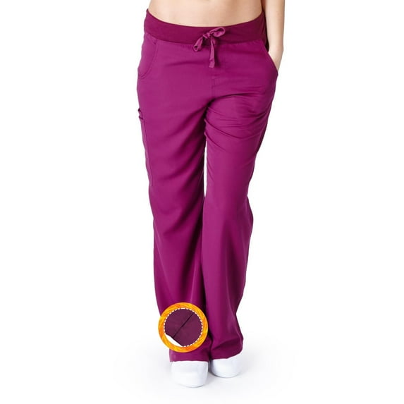M&M SCRUBS - Womens Junior Fit Flare Cargo Scrub Pant 9120 XL ( BURGUNDY )