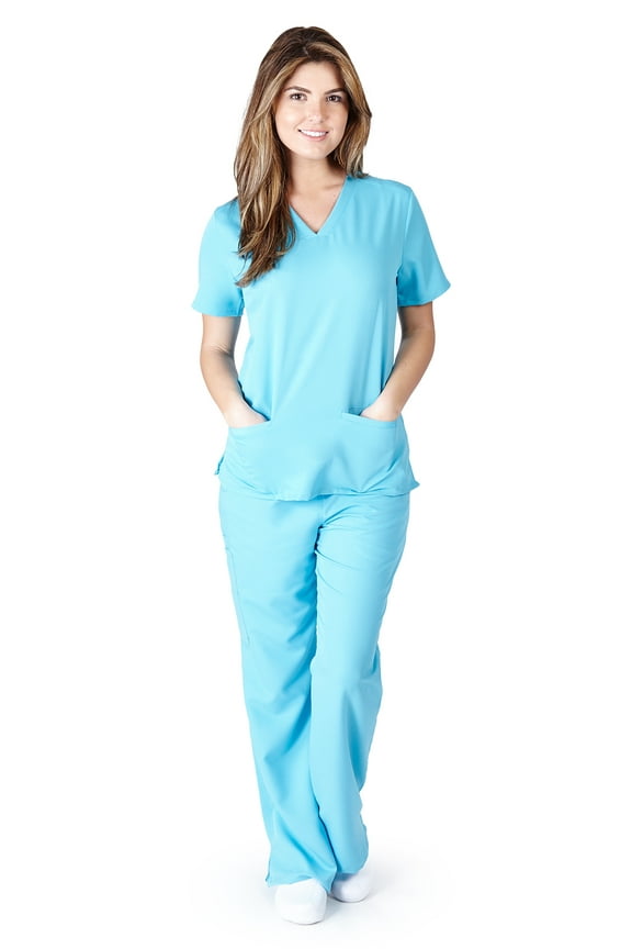 - Womens Junior Fit Flare Cargo Scrub Pant 9120 XL ( ROYAL )