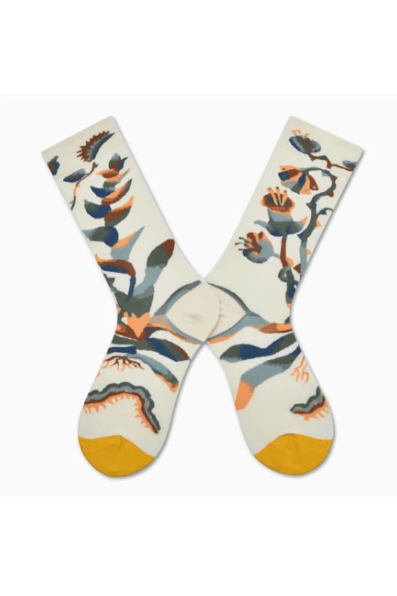 M&M SOCKS()] Botanica Socks for Women Made in Japan Cotton Blend Floral Pattern Colorful Botanical Design