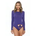 thumbnail image 1 of M&M Scrubs Bodysuits for Women Long Sleeve Crew Neck Slim Fit Casual Shapewear Body Suit (Purple, 3X-Large), 1 of 3