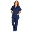 thumbnail image 1 of M&M Scrubs Women's Tie Back Solid Medical Scrub Set, 1 of 3