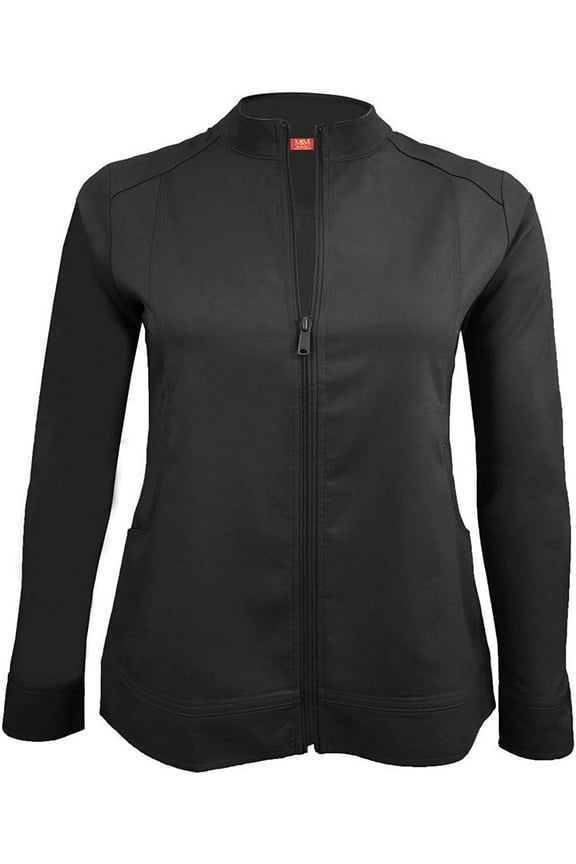 Women's Ultra Soft Front Zip Warm-Up Scrub Jacket (5200) Medium Black