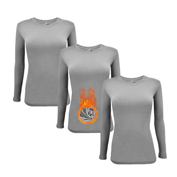 M&M Scrubs Women's Under Scrub Tee Crew Neck Long Sleeve T-Shirt Pack of 3 - Multi Pack of 3 (Gray, 4X-Large)