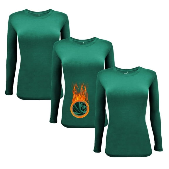M&M Scrubs Women's Under Scrub Tee Crew Neck Long Sleeve T-Shirt Pack of 3 - Multi Pack of 3 (Hunter Green, 5X-Large)