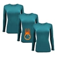 thumbnail image 1 of M&M Scrubs Women's Under Scrub Tee Crew Neck Long Sleeve T-Shirt Pack of 3 - Multi Pack of 3 (Teal, 5X-Large), 1 of 5