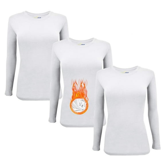 M&M Scrubs Women's Under Scrub Tee Crew Neck Long Sleeve T-Shirt Pack of 3 - Multi Pack of 3 (White, XX-Small)