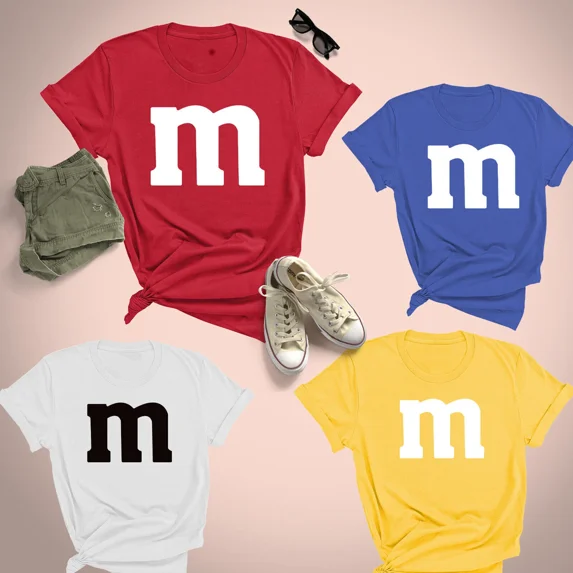 M&M TShirt Sweet Halloween Stag Do Couples Costume Funny Shirt Novelty Dress