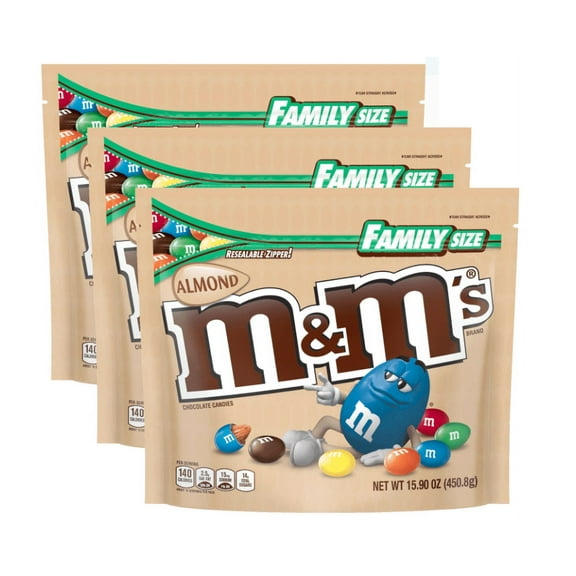 M&M's Almond Candies Family Size 15.9 oz - PACK OF 3