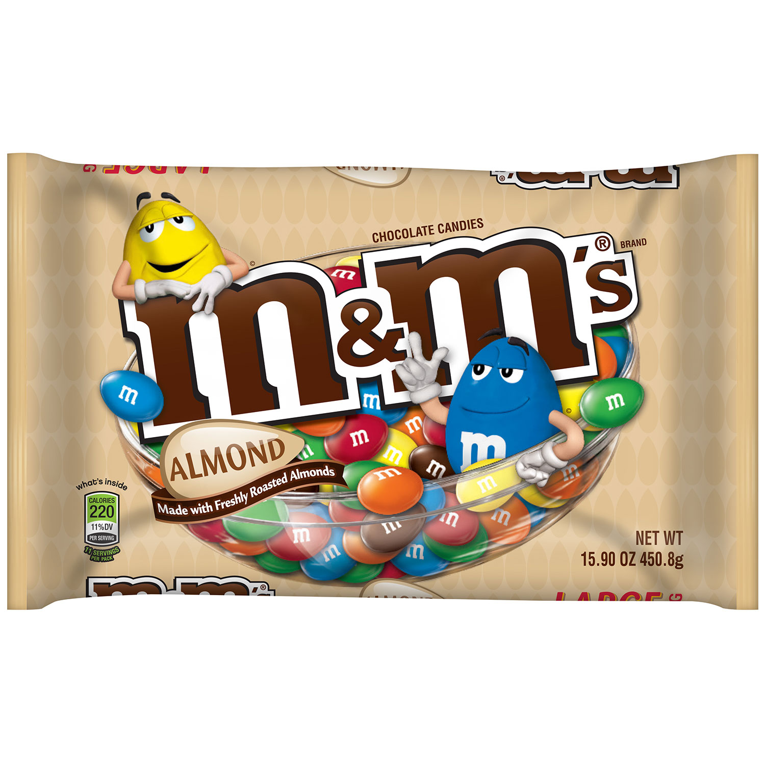 M&M's Almond Milk Chocolate Candy Large Bag, 15.9 Oz. - image 1 of 7
