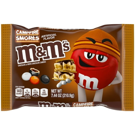 M&M's Campfire Smores White and Smooth Milk Chocolate Halloween Candy - 7.44 oz