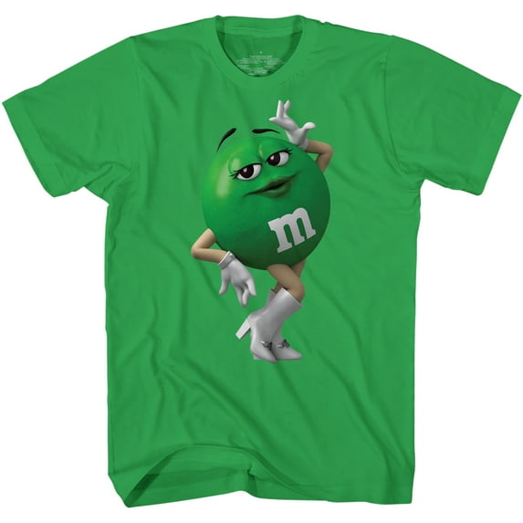 M&M's Candy Character Face Adult T-Shirt - XL - Green