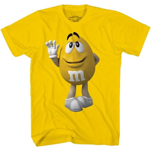 M&M's Candy Character Face Adult T-Shirt - XS - Yellow