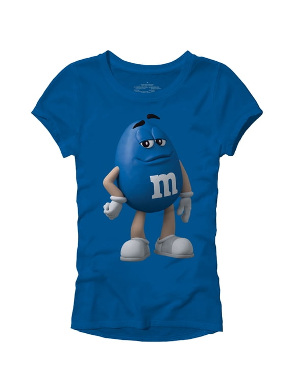 M&M's Candy Character Face Juniors T-Shirt - 3XL - Blue