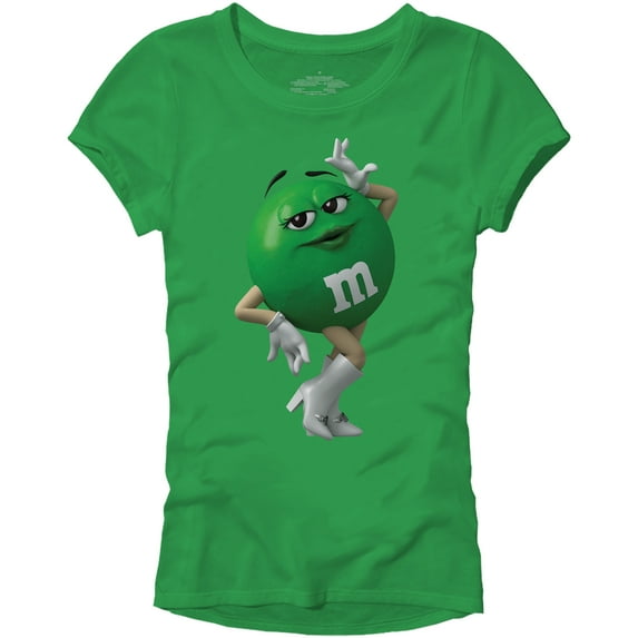 M&M's Candy Character Face Juniors T-Shirt - 3XL - Green