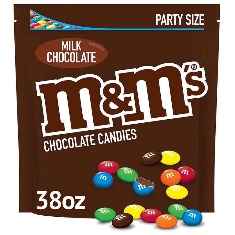 M&M's Candy Milk Chocolate, Party Size Bag 38.0oz - Walmart.com