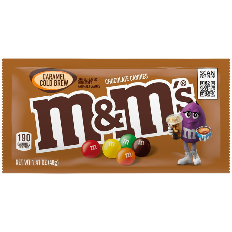 Find M&M's New Character, Purple, on New Caramel Cold Brew Packs