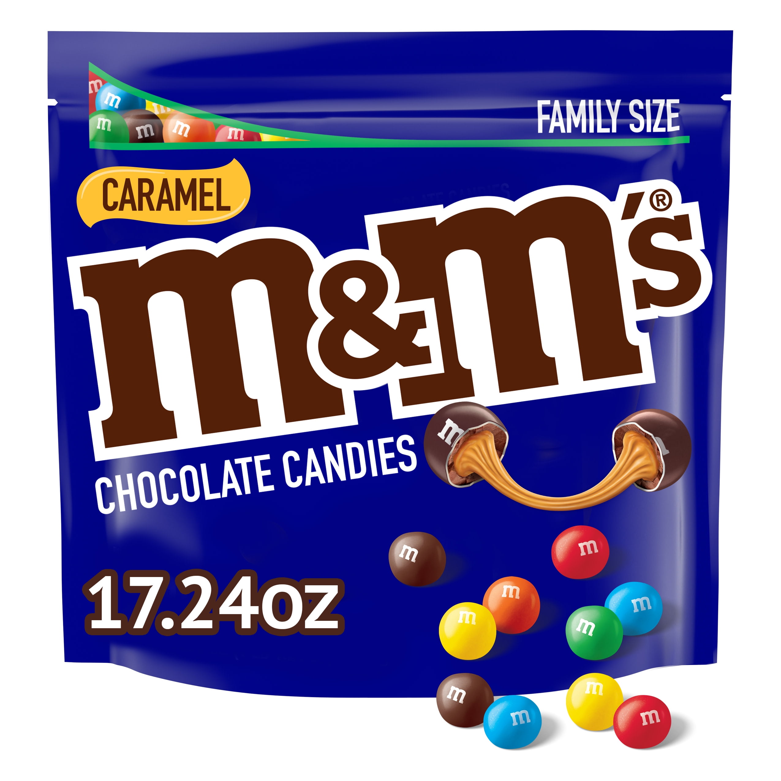 M&M's Caramel Chocolate Candies 1.41 oz. Bags - 24 / Box - Candy Favorites
