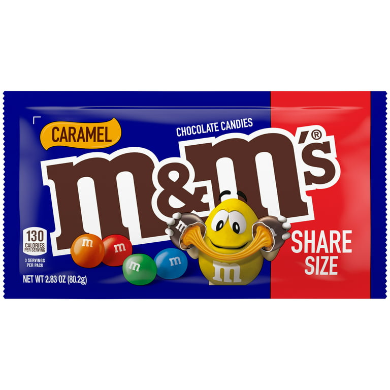 M&M's Caramel Milk Chocolate Candy, Share Size - 2.83 oz Bag